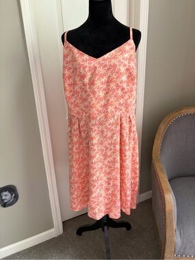 Old Navy Coral and White Floral Midi Dress